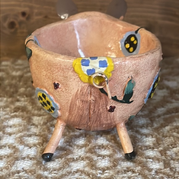 Pig trinket bowl/candle holder 4” - Picture 5 of 13
